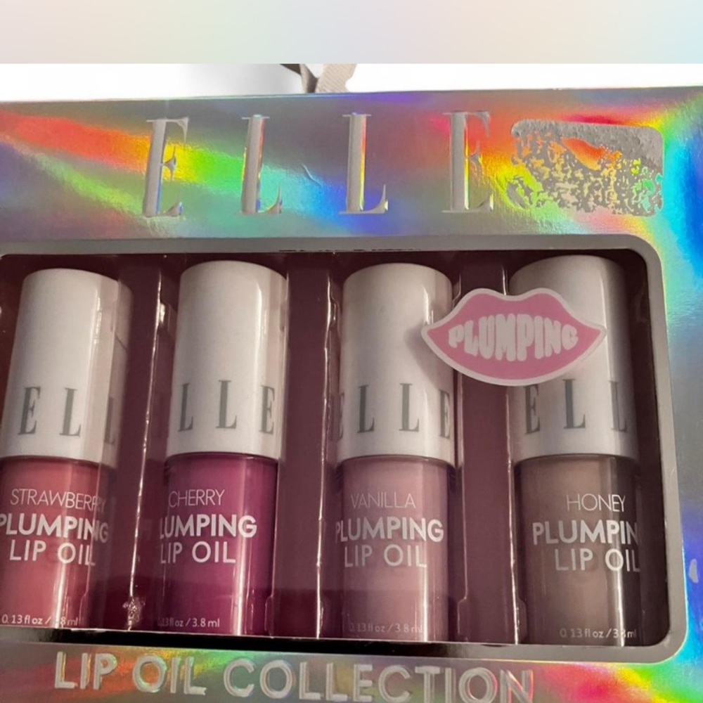 Elle Plumping Lip Oil Set - Strawberry, Cherry, Vanilla, Honey